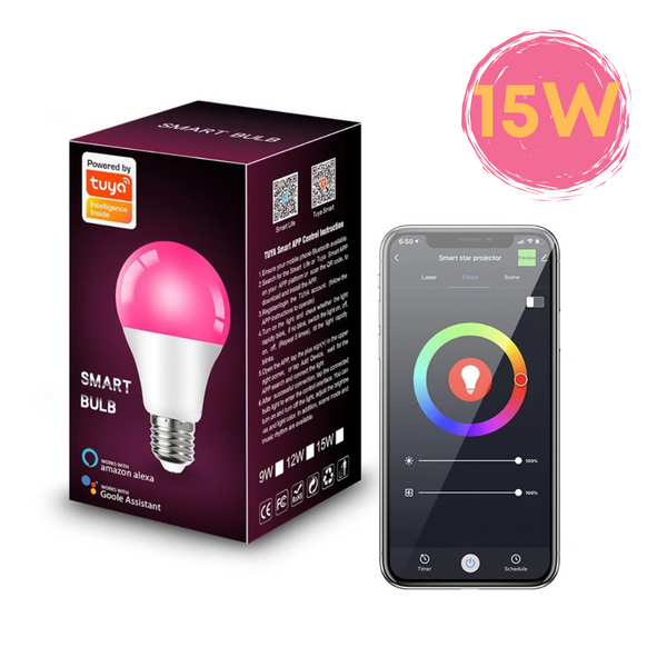 Bombillo Wifi Inteligente 15w Rgb Tuya Alexa Google Life