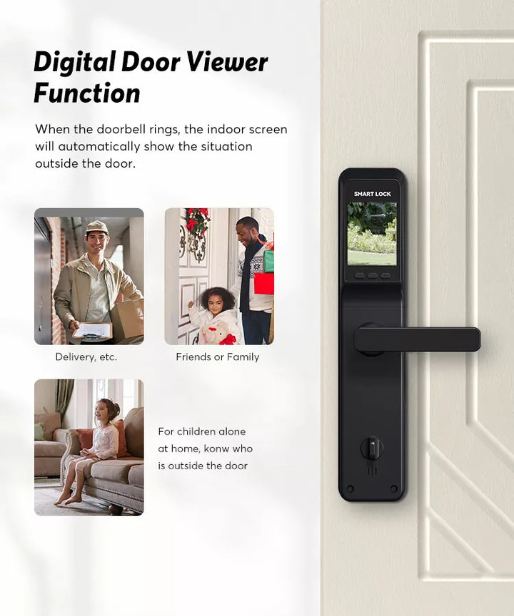 Cerradura inteligente, biometrica, cerradura para puertas, seguridad, huella dactilar, Wifi, Camara
