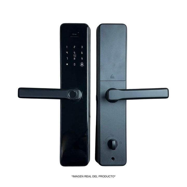 Cerradura Inteligente X5T con Bluetooth TTLock, huella digital, clave, tarjeta RFID y llave mecánica. Compatible con puertas de 3.8 a 7 cm de grosor y diseñada con protección IP68 para exteriores. Incluye mortise de alta seguridad, conectividad remota y acceso controlado desde la app TTLock. Ideal para hogares, oficinas y propiedades en alquiler.