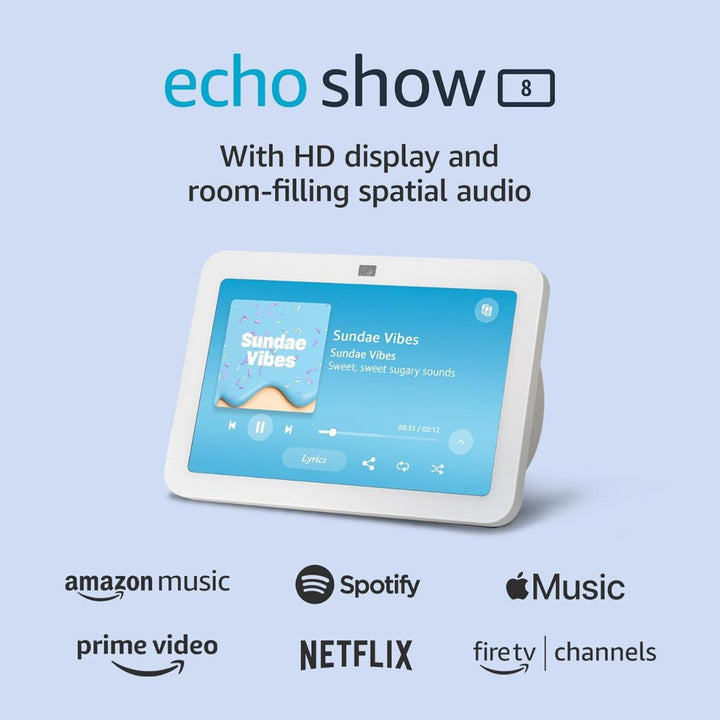 Videollamadas claras y naturales con el Amazon Echo Show 8 (3ra Generación) y cámara centrada con encuadre automático.