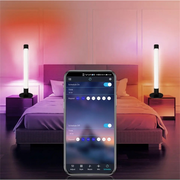 Barras Luz LED WiFi RGB con 8 modos de visualización, reacción al ritmo de la música y control desde la app Tuya Smart