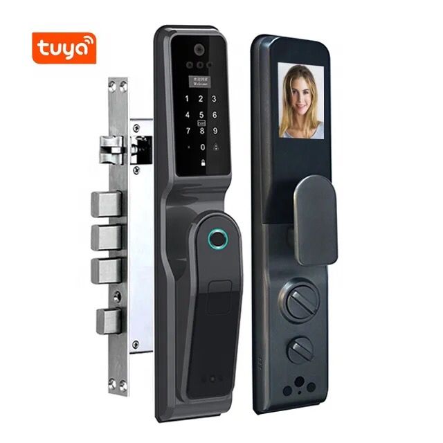 Vista general de la Cerradura Digital Inteligente H9 con diseño moderno en aleación de zinc, ideal para puertas residenciales.