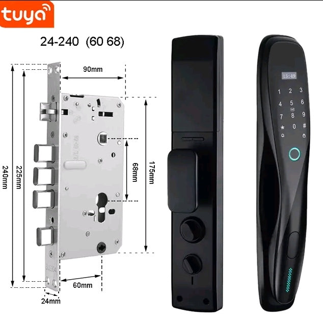 Cerradura Inteligente G4, cerradura motorizada, cerradura biométrica, control por Wi-Fi, app móvil, contraseña, tarjeta IC, seguridad para puertas, cerradura automática, cerradura moderna, cerradura con huella digital, Tuya Smart, cerradura para hogar, cerradura para oficina.