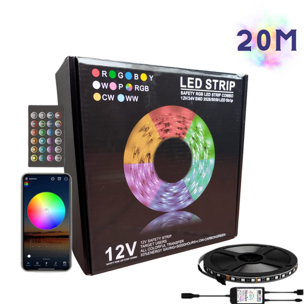 Cinta Led 20 Metros Rgb 5050 Wifi Smart Alexa Google Apps