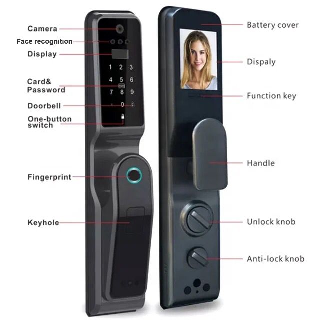 Cerradura digital H9 para puerta de casa inteligente, dispositivo de cierre con reconocimiento facial 3D.