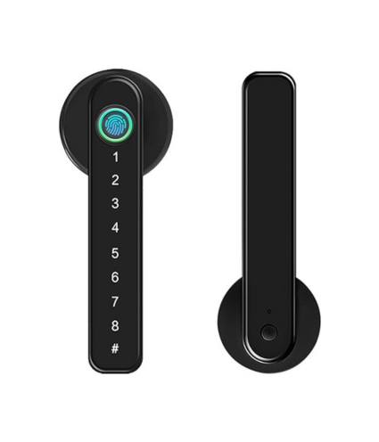 Cerradura Inteligente F3 con huella digital, clave numérica, Bluetooth y llaves mecánicas. Compatible con la app Tuya Smart para control remoto y generación de claves dinámicas WiFi.