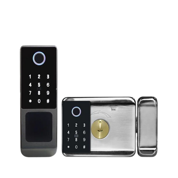Cerradura Inteligente XR1 con doble acceso, diseñada para rejas y puertas exteriores de materiales como madera, acero y aluminio. Resistente al agua y polvo con certificación IP66. Métodos de apertura: huella dactilar, clave numérica, tarjetas RF, app móvil Tuya Smart y llave mecánica. Ideal para garantizar seguridad avanzada en exteriores con diseño duradero y funcional.






