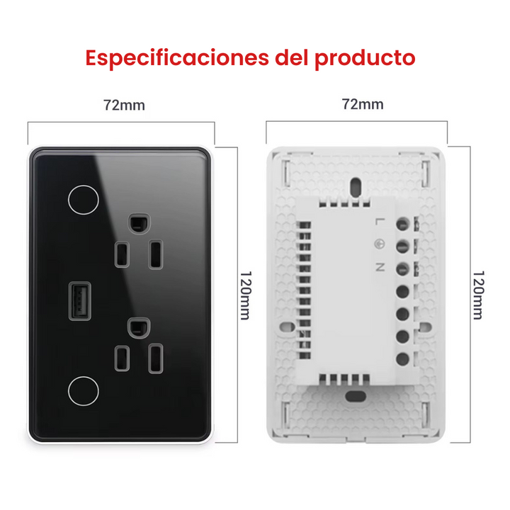 Control remoto del tomacorriente Zigbee inteligente desde las apps Tuya Smart o Smart Life, con opciones de programación y encendido automático.