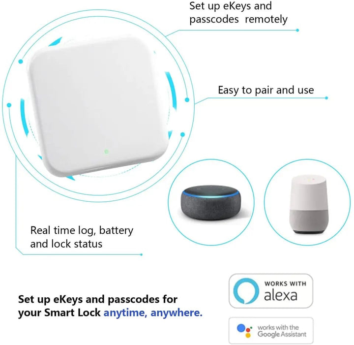 Extiende la funcionalidad de tu cerradura con el Smart Gateway G02. Fácil instalación, conexión estable y control remoto total para una administración segura y moderna.