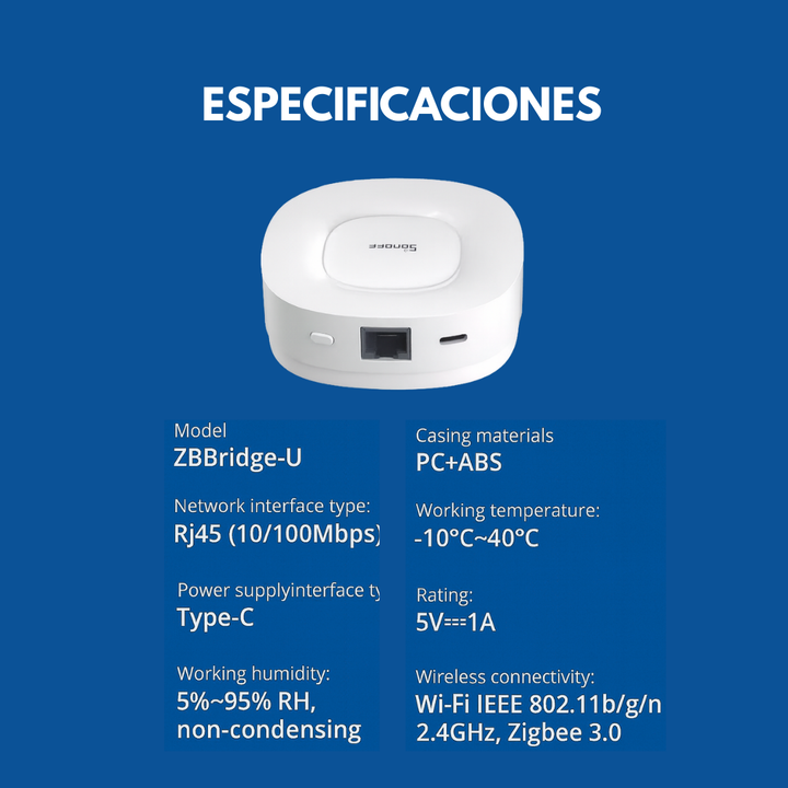 Ejemplo de instalación del SONOFF Zigbee Bridge Ultra en un hogar inteligente, integrando múltiples dispositivos Zigbee desde una sola plataforma.