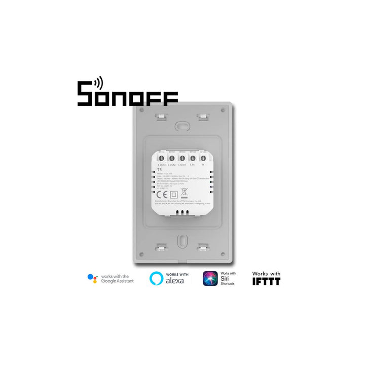 SONOFF TX Ultimate T5-4C-120 con retroalimentación táctil, visual y auditiva.