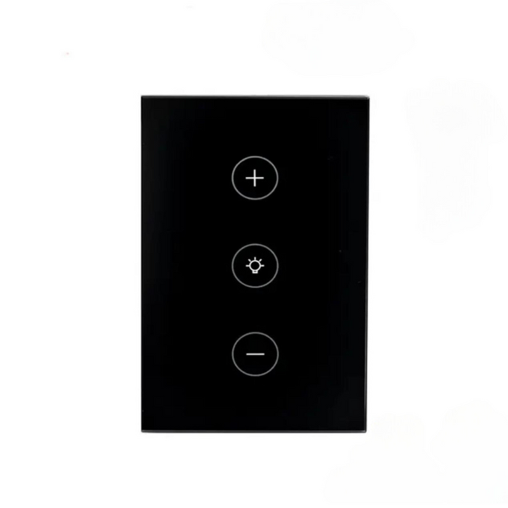 Interruptor táctil de lujo con control de luminosidad de 0% a 100%.