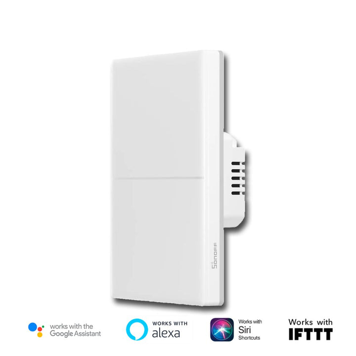 Interruptor Inteligente SONOFF TX Ultimate T5-2C-120 de doble botón, con control táctil y luces LED RGB, compatible con eWeLink, Alexa y Google Assistant para automatización del hogar