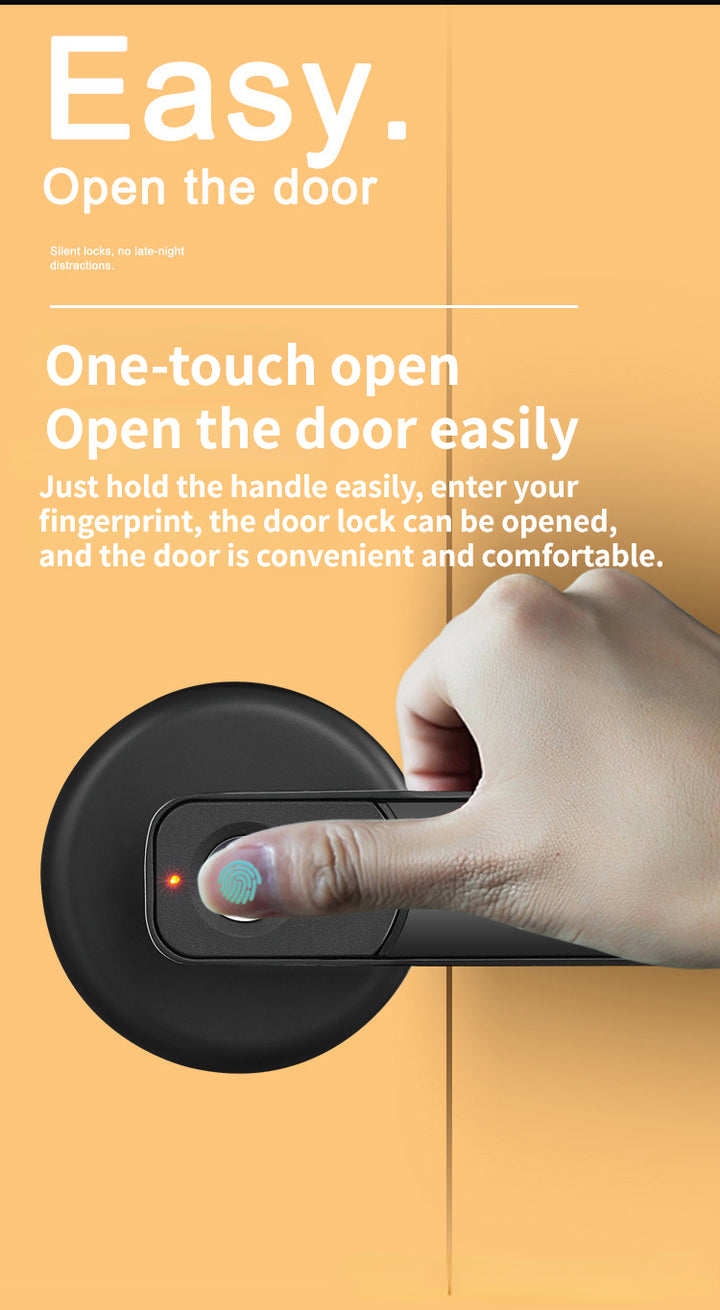 erradura de seguridad F2 con múltiples métodos de desbloqueo: huella dactilar, código PIN, tarjeta RFID y llave mecánica. Un sistema eficiente para controlar accesos en espacios privados, mejorando la protección sin complicaciones.