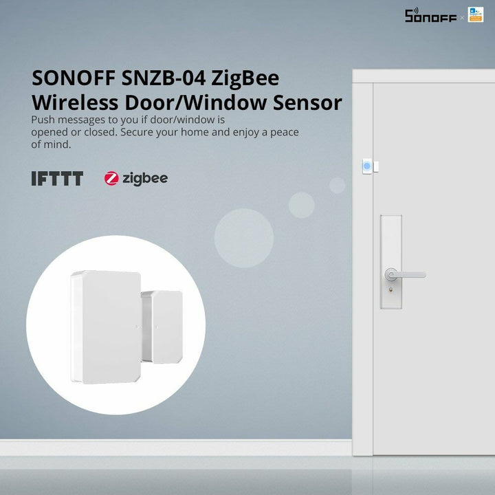 SNZB-04 ZigBee - Sensor inalámbrico para ventana o puerta, alarma antirrobo para seguridad del hogar