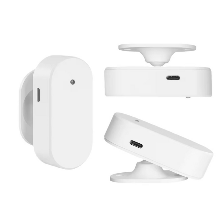 Sensor de presencia humana WiFi Tuya compatible con asistentes de voz y aplicaciones como Tuya Smart y Smart Life para automatización avanzada.