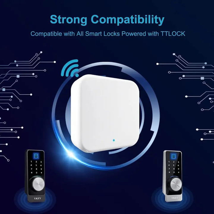 Gateway inteligente G02 con control por voz compatible con Alexa. Ideal para mejorar la seguridad y automatización en hogares, oficinas y propiedades en alquiler.