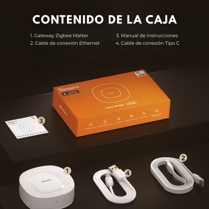 Hub SONOFF Zigbee Bridge Ultra compatible con Alexa y Google Assistant, diseñado para control por voz y automatización avanzada.