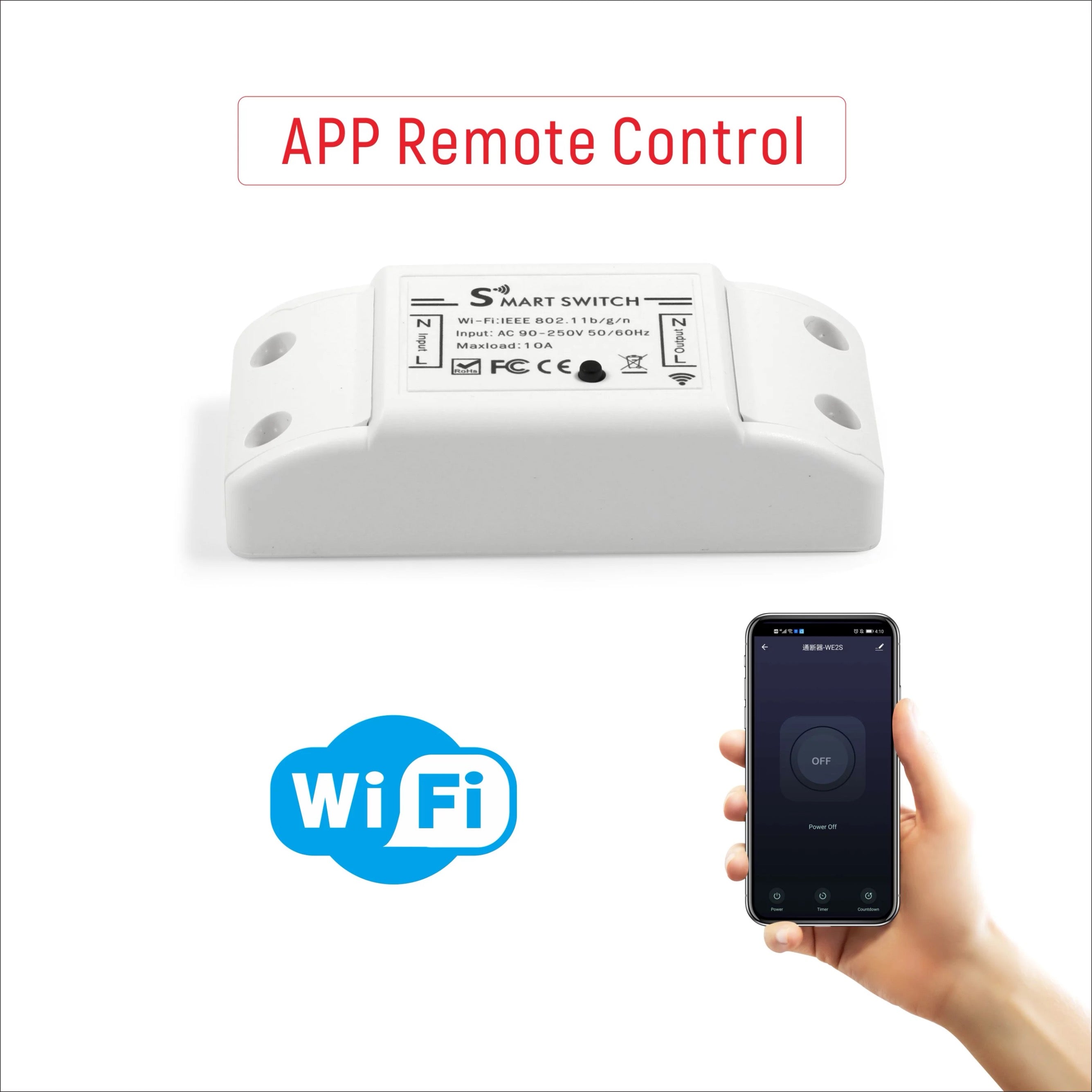 Smart Switch Interruptor Wifi App Tuya  Domotica  Corriente  Conmutador Emitida Alcance Receptor