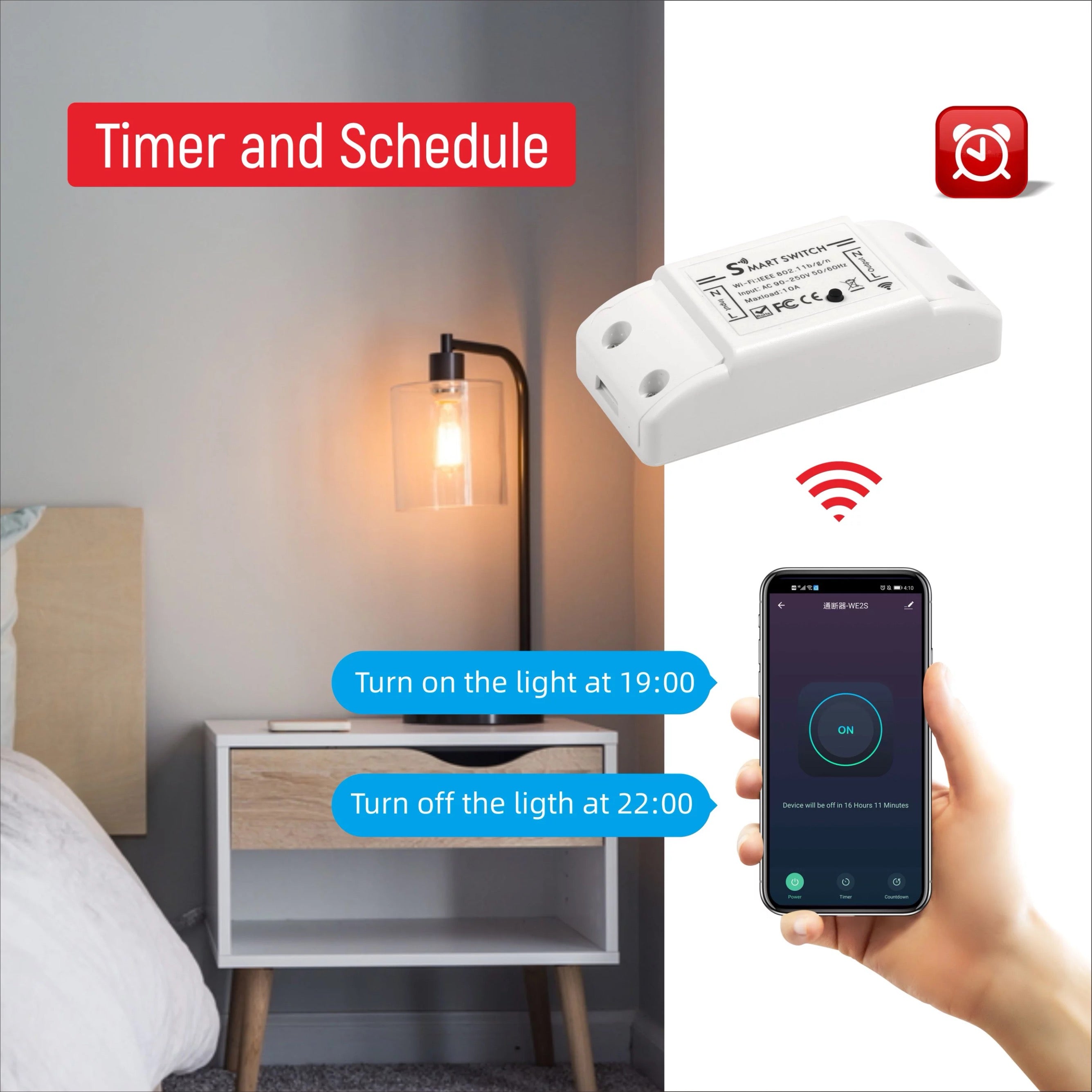 Smart Switch Interruptor Wifi App Tuya  Domotica  Corriente  Conmutador Emitida Alcance Receptor