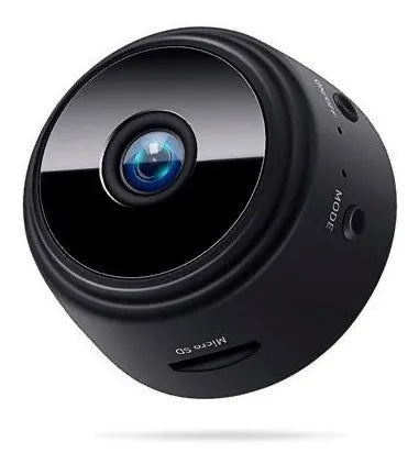 Cámara de seguridad compacta con soporte magnético giratorio de 360 grados, detección de movimiento y control remoto mediante aplicación móvil, ideal para vigilancia continua las 24 horas