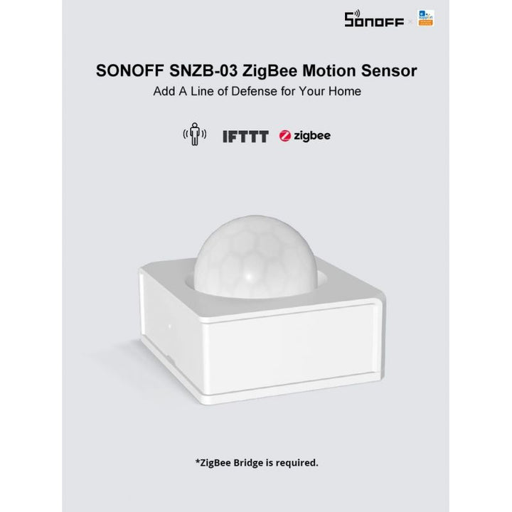 SONOFF SNZB-03 con detección precisa de presencia y control inteligente.