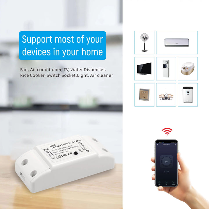 Smart Switch WiFi compatible con Alexa, Google Home e IFTTT.