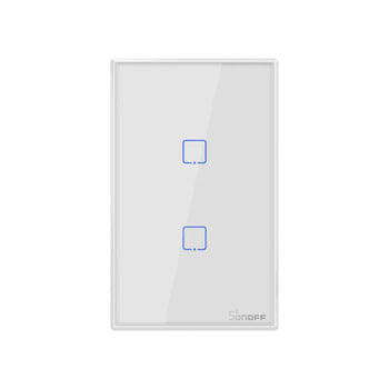 Interruptor inteligente Sonoff 2 vías con panel táctil de vidrio templado.